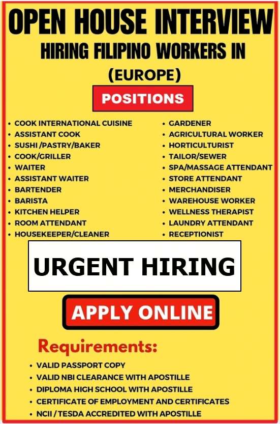 Hiring for Multiple Positions in Europe