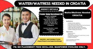 Hiring Waiter/Waitress in Croatia
