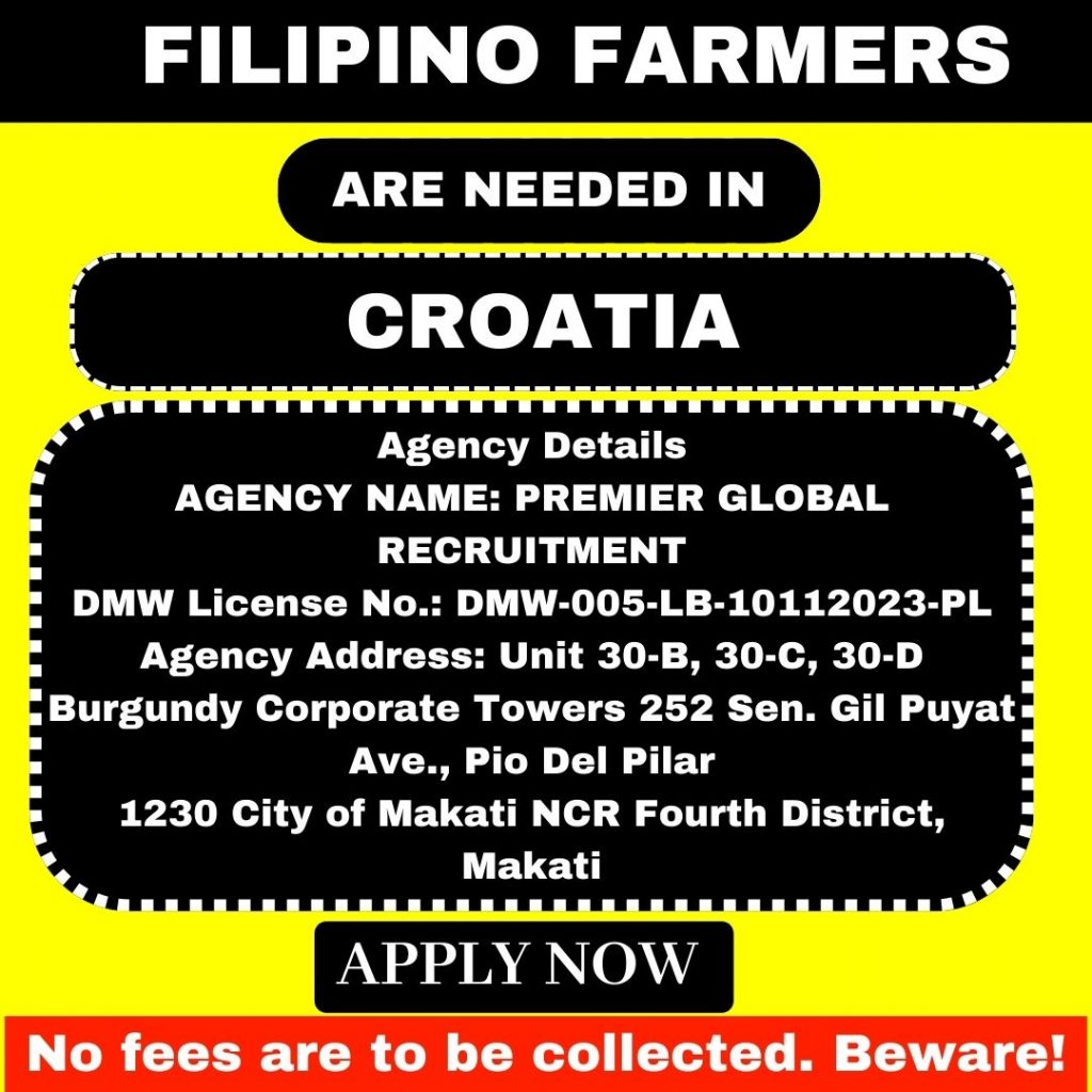 Hiring Filipino Farmers in Croatia