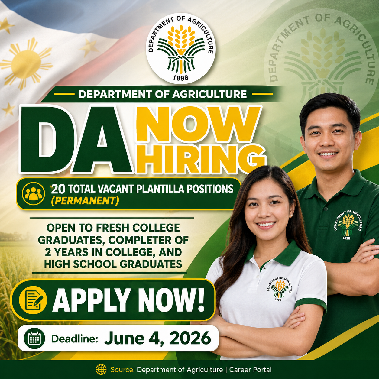 20 Department of Agriculture Job Vacancies 2026